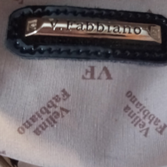 Vintage European Velina Fabbiano white with red flowers on leather - Picture 4 of 12